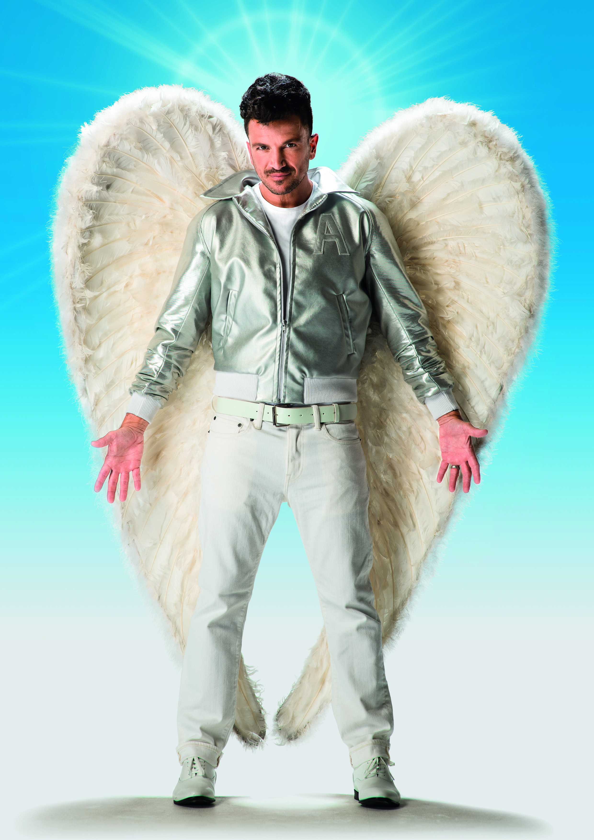 Peter Andre in costume as Teen Angel in Grease