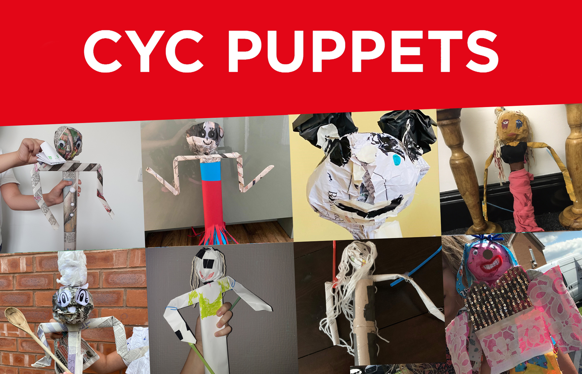 A collage of puppet designs from CYC Kids