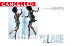 Promotional artwork for I Think We Are Alone with red 'cancelled' banner in top left corner.