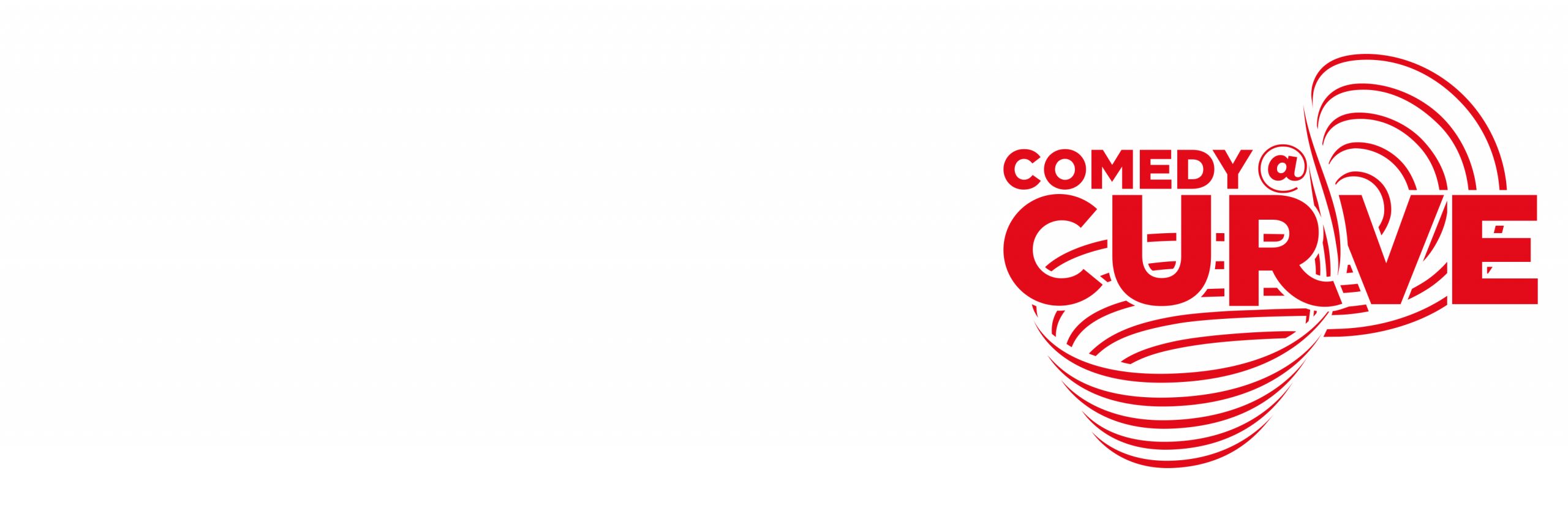 Red Comedy at Curve logo on a white background.