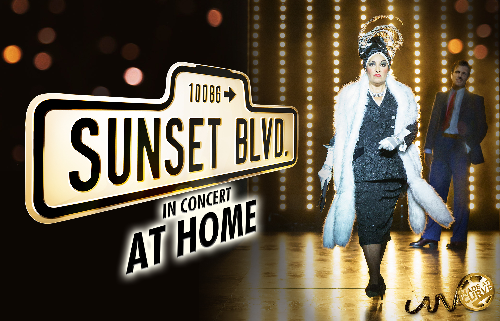 Promotional artwork for Sunset Boulevard in Concert - at Home featuring Ria Jones as Norma Desmond and Danny Mac as Joe Gillis in our 2017 production.